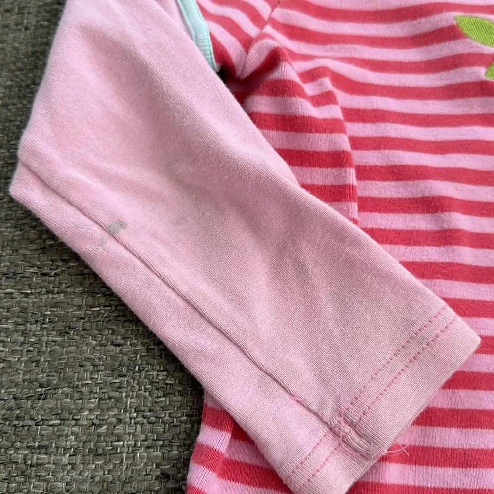 Gymboree Girls Pink Stripe Flower Appliqué Long Sleeve T-shirt Size 4